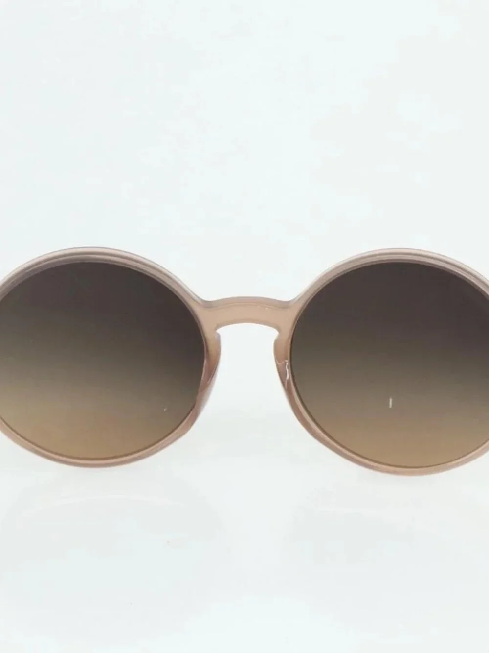 CHANEL COCO Mark Sunglasses plastic Beige CC Auth 176077A